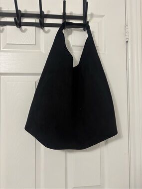 Everyday Black Suede Hobo Tote